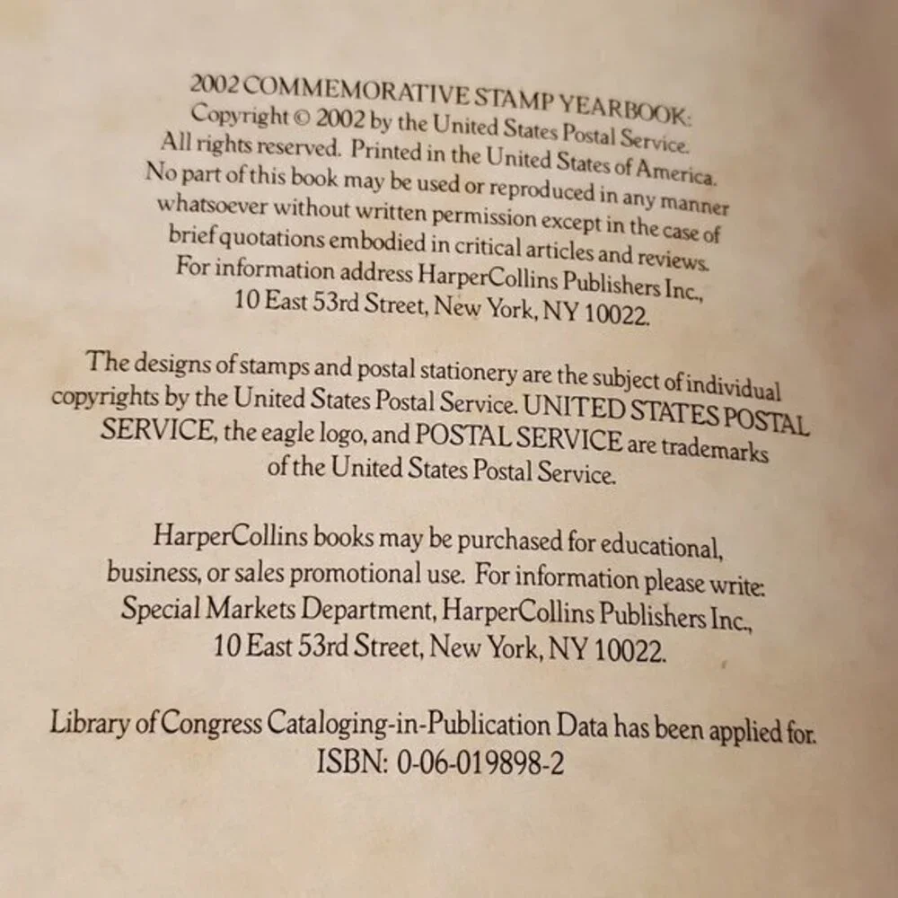 2002 Commemorative‎ Stamp Yearbook Hardcover Book (no Stamps) Pristine Condition